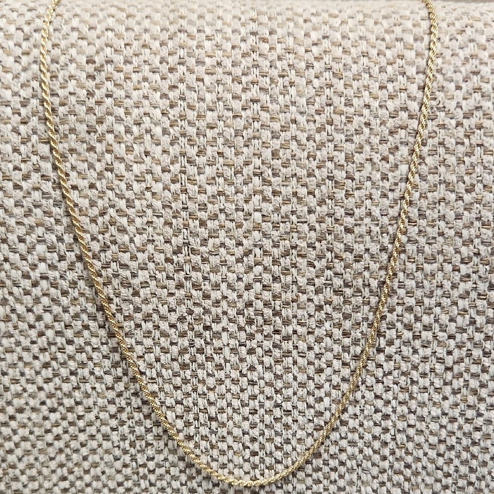 Beautiful 925 Sterling Silver Gold Plated Rope Necklace - Signed HAN